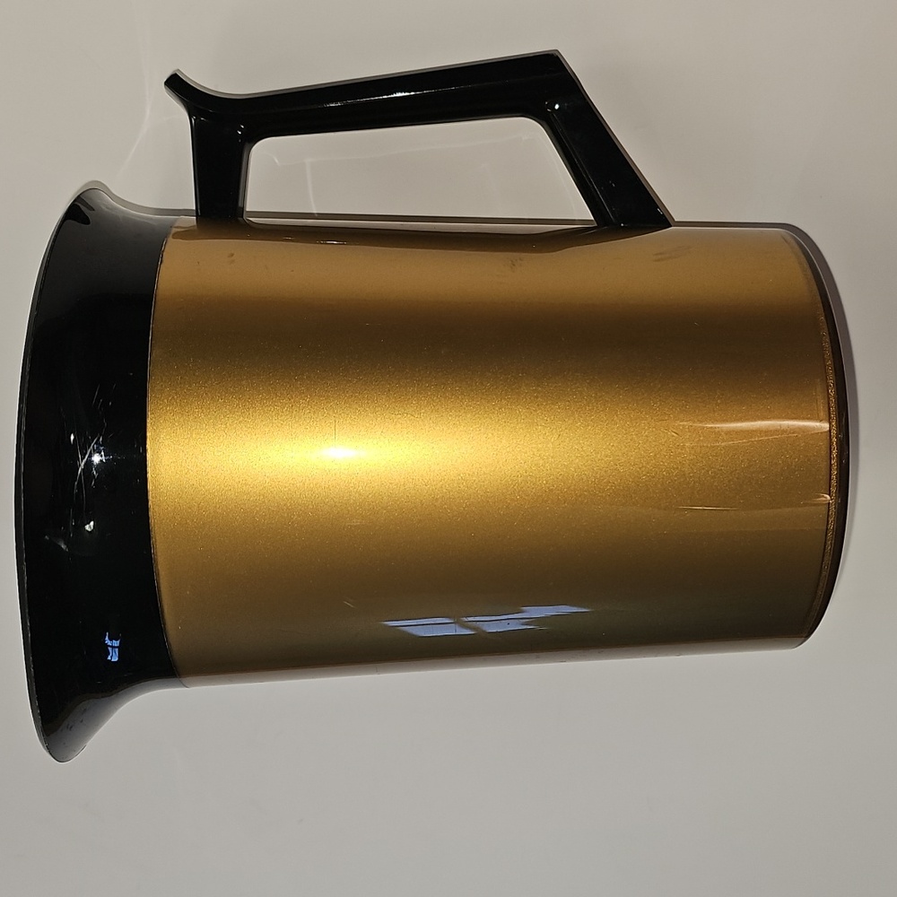 MCM Mid-Century Modern Thermo-Serv Sparkly Gold and Black Pitcher 60s 55oz.